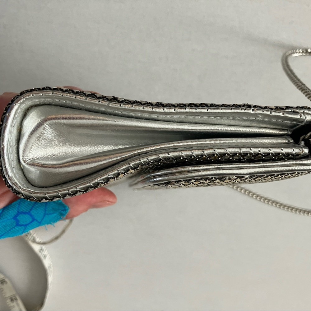 Whiting & Davis Silver Mesh Chain Clutch - Silver - Picture 11 of 14
